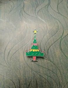 Brass Xmas Tree Lapel Pin