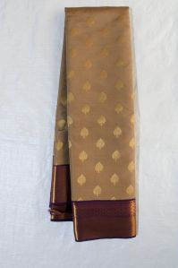 Beige Silk Korvai Butta Saree