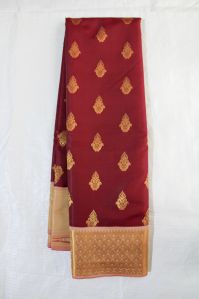 Brown and Golden Silk Korvai Butta Saree