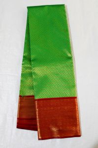 Parrot Green Korvai Kancheepuram Silk Saree