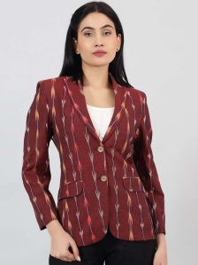 Plain Cotton Ladies Single Breasted Blazer