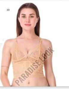 Beige Non Padded Bralette Bra, Technics : Machine Made