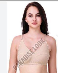 Nylon Plain Palak Non Padded Bra, Technics : Machine Made