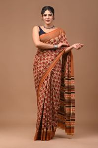 Ajarak screen printing saree