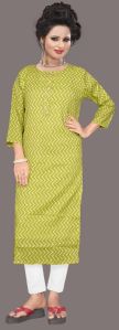 Ladies Printed Cotton Crepe Kurti, Age Group : Adults