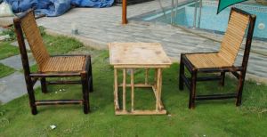 2 Seater Fancy Bamboo Table Chair Set