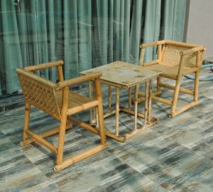 2 Seater Luxury Bamboo Table Chair Set