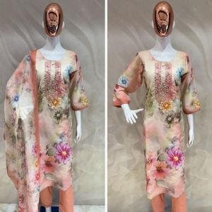Digital Print Silk Suit