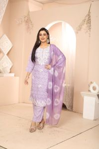 Ladies Cotton Chikan Salwar Suit