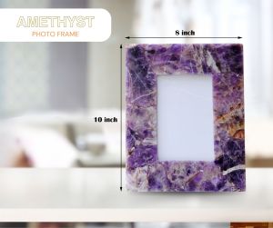 Plain Polished Amethyst Photo Frame For Wedding Gallery, Home Purpose