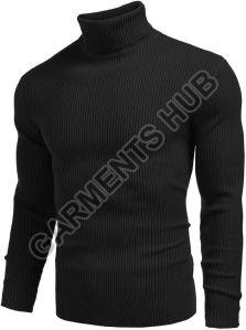 Cotton Plain Mens High Neck T-Shirts, Sleeve Type : Full Sleeves