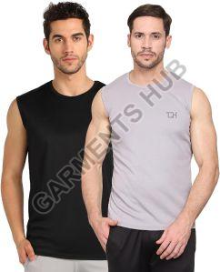 Plain Cotton Mens Sleeveless T-Shirt For Sports Wear, Gym Wear