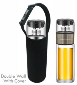 Borosilicate Glass Double Wall Tea Infuser Bottle