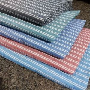 Khadi Cotton Striped Fabric