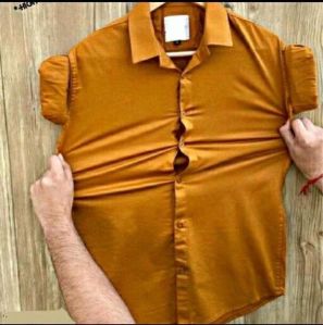 Mens Brown Plain Full Sleeves Shirt