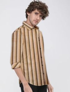 Mens Fancy Striped Full Sleeves Shirt