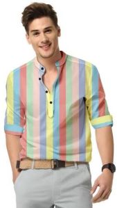 Mens Fancy Striped Kurta Shirt