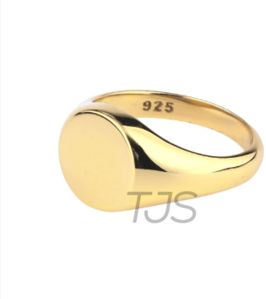 925 sterling silver gold plated ring