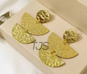 18k gold plated handmade brass earring
