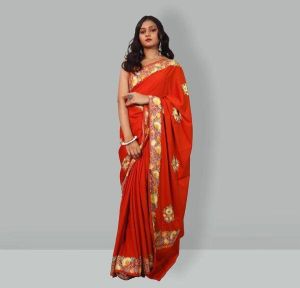 hand embroidered silk sarees