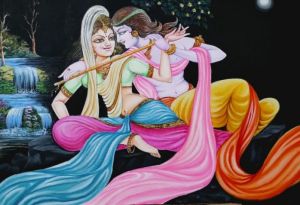 Lord Radha Krishna Canvas Wall Painting
