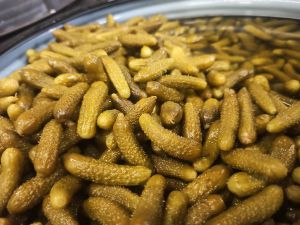 pickled gherkins in Acetic acid and Brine