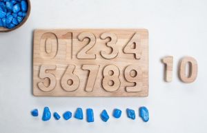 Wooden Math Number Puzzle 0-9