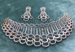 Ladies Designer Rose Gold Choker Necklace Sets