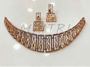 Ladies Designer Wedding Wear Gold Choker Necklace Set