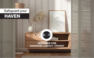 Ozone 55-F Smart Furniture Lock with Fingerprint Access for Wooden Cabinets, Wardrobes &amp;amp; Drawers