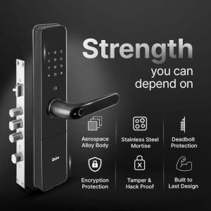 Qubo Select Smart Digital Door Lock 5 Ways Biometric / Card / App / Passkey / Key