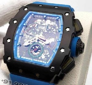 Richard Mille RM 11-01 Roberto Mancini Flyback Chronograph Blue Rubber Strap Watch