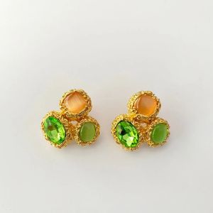 Gold Plated Emerald Earrings