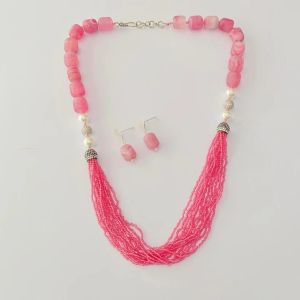 Pink Sapphire Unique Western Necklace Set