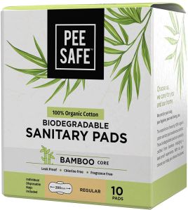 Pee Safe Biodegradable Sanitary Pads - Regular (Pack of 10)