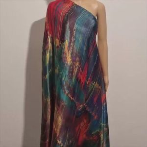 41723_9 Red and Teal Viscose Fabric