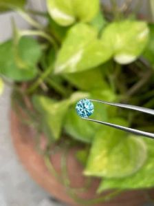Round Cut Blue Lab Grown Diamonds