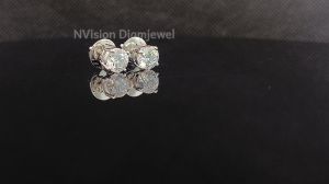 Natural Diamond Spark Solitaire White Gold Earrings