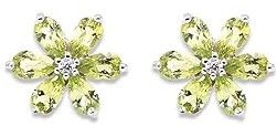 925 Sterling Silver Pear Peridot Earrings