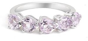 Ladies 925 Sterling Silver Amethyst Heart Ring