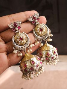 Gold Plated Jhumka Earrings, Specialities : Unique Designs