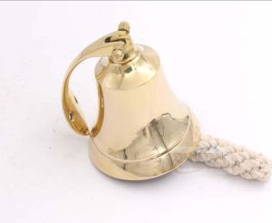 Polished Brass Mountable Bell, Shape : Round