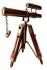 Brass Nautical Stand Telescope, Color : Brown