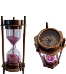 Polished Wood Glass Sand Timers, Shape : Round