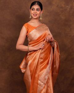 Banarasi Dyeable Tissue Printed Saree