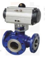 3 Way Floating Pneumatic Operated Ball Valve