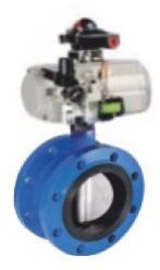 Double Flange Lined Pneumatic Operated Butterfly Valve