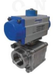 Floating Three Piece Pneumatic Operated Ball Valve