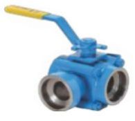 Three Piece 3 Way Lever Operated Ball Valve