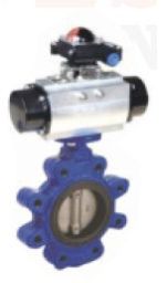 Wafer Lug Type Pneumatic Operated Butterfly Valve